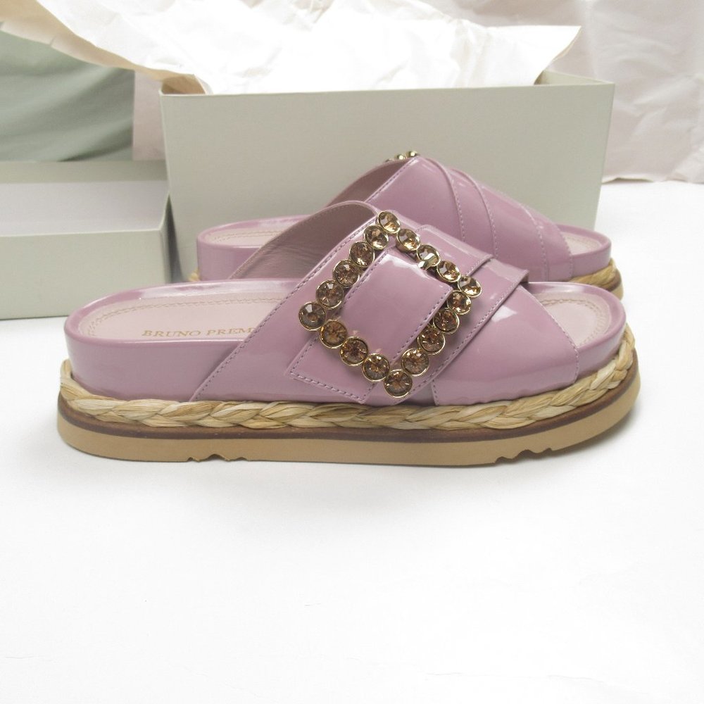 Bruno Premi (Anthropologie) Cross Strap Platform Sandals Purple Pink - Size 6.5